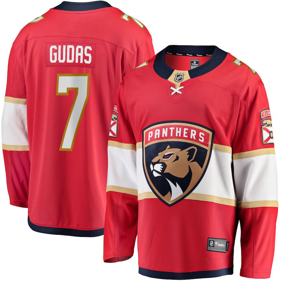 Men Florida Panthers #7 Radko Gudas Fanatics Branded Red Home Breakaway NHL Jersey->women nhl jersey->Women Jersey